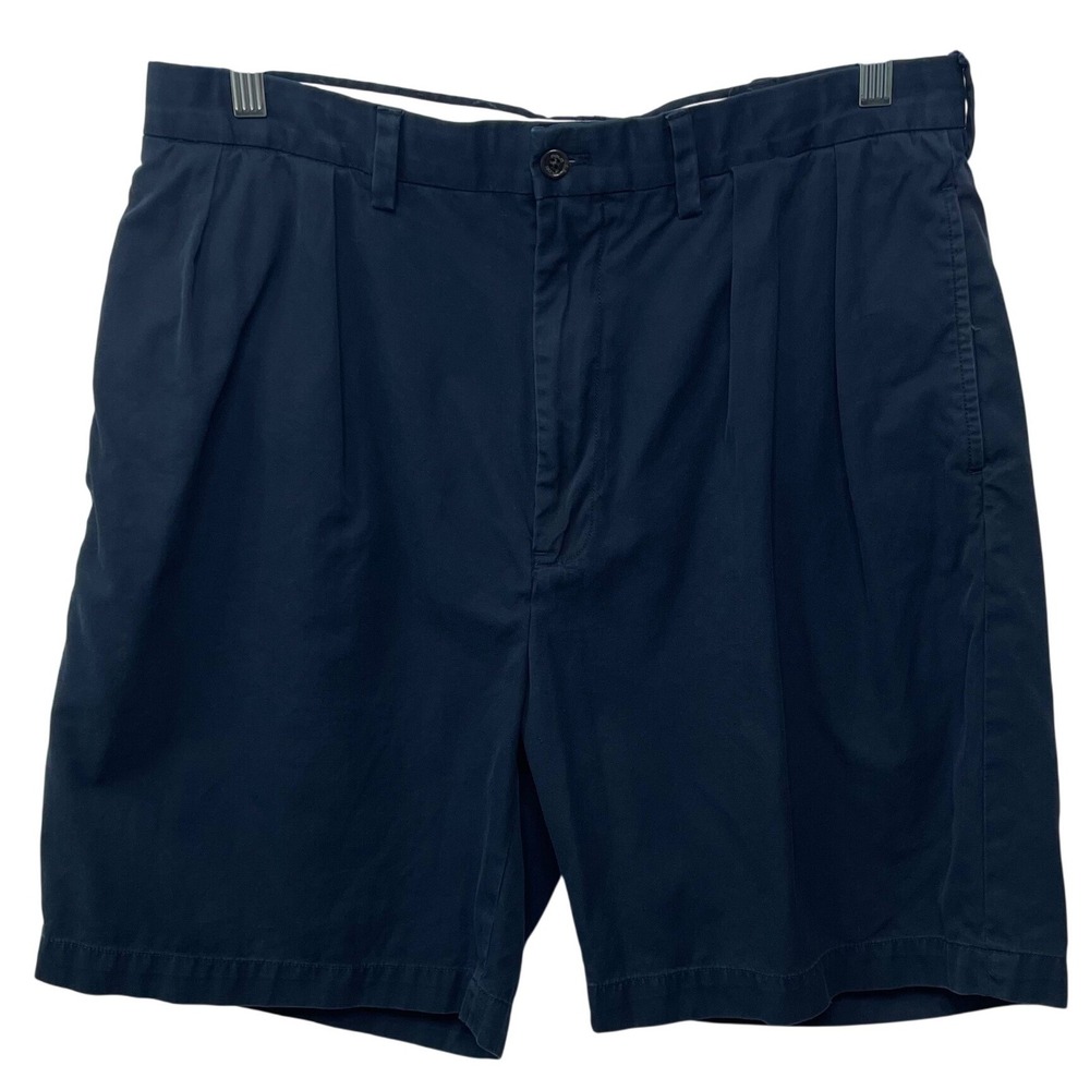 Polo Golf Ralph Lauren Mens Navy Blue Pleated Fairway Shorts Vintage 90s Y2K 36